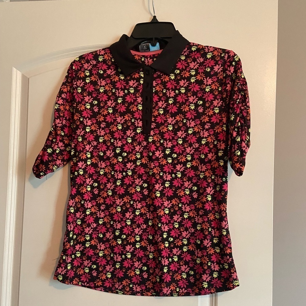 Womens PGA Golf polo- floral print